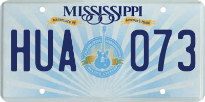 MS license plate HUA073
