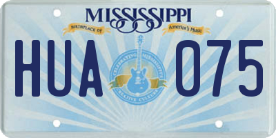 MS license plate HUA075