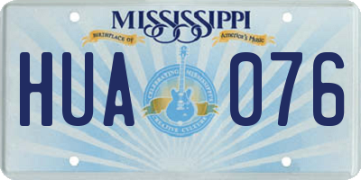 MS license plate HUA076