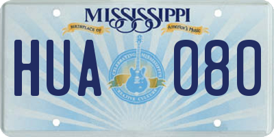 MS license plate HUA080