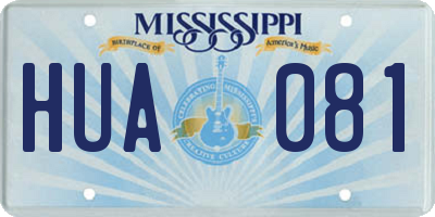 MS license plate HUA081
