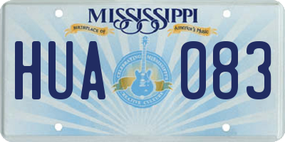 MS license plate HUA083