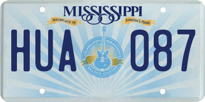 MS license plate HUA087