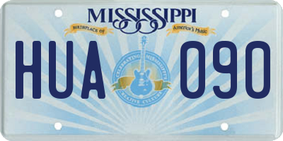 MS license plate HUA090