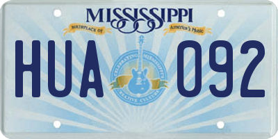 MS license plate HUA092