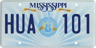 MS license plate HUA101