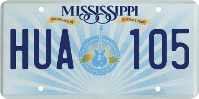 MS license plate HUA105