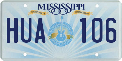 MS license plate HUA106