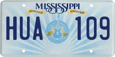 MS license plate HUA109