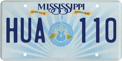 MS license plate HUA110