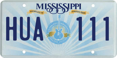 MS license plate HUA111