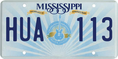 MS license plate HUA113