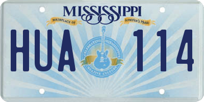 MS license plate HUA114