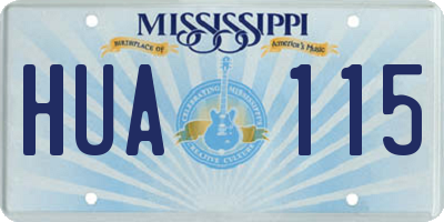 MS license plate HUA115