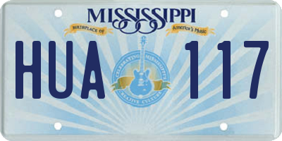 MS license plate HUA117