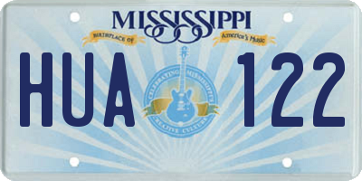 MS license plate HUA122