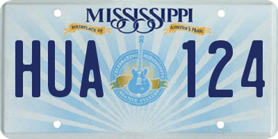 MS license plate HUA124