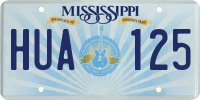 MS license plate HUA125