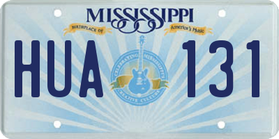 MS license plate HUA131