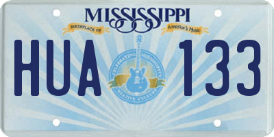 MS license plate HUA133