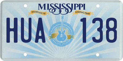 MS license plate HUA138