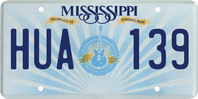 MS license plate HUA139