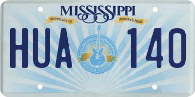 MS license plate HUA140