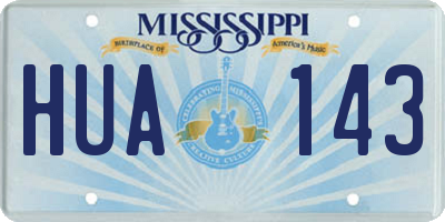 MS license plate HUA143