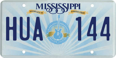 MS license plate HUA144