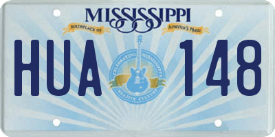 MS license plate HUA148