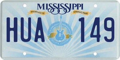 MS license plate HUA149