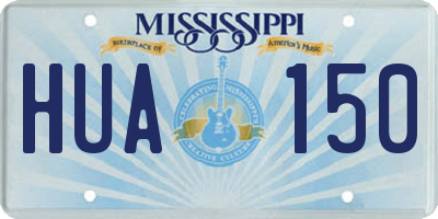 MS license plate HUA150