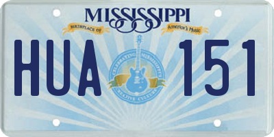 MS license plate HUA151