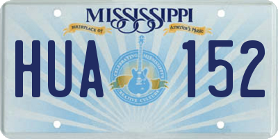 MS license plate HUA152