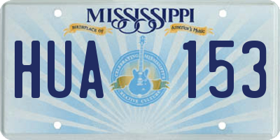 MS license plate HUA153