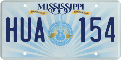 MS license plate HUA154
