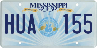 MS license plate HUA155
