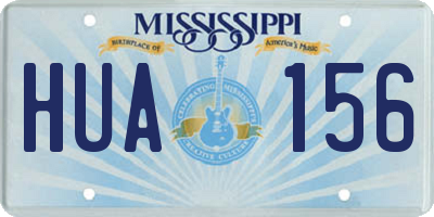 MS license plate HUA156