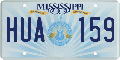 MS license plate HUA159
