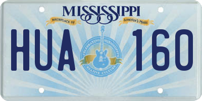 MS license plate HUA160