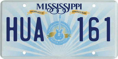 MS license plate HUA161