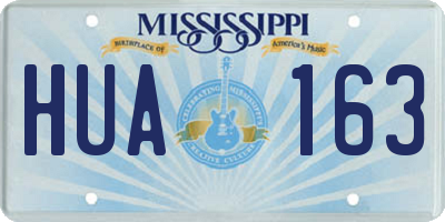 MS license plate HUA163