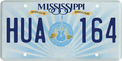 MS license plate HUA164