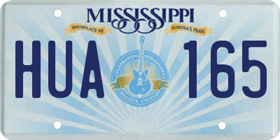 MS license plate HUA165