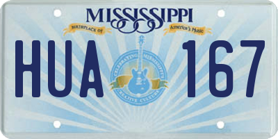 MS license plate HUA167