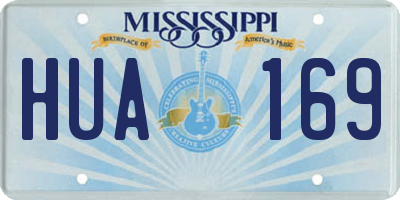 MS license plate HUA169
