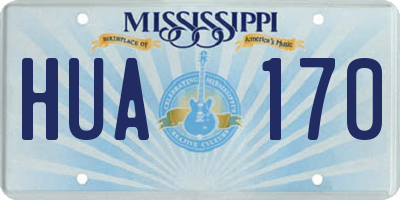 MS license plate HUA170