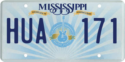 MS license plate HUA171