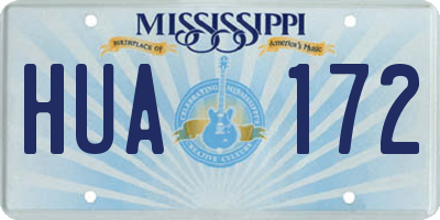 MS license plate HUA172