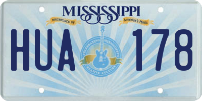 MS license plate HUA178